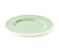 Piatto Dessert in Melamina bicolore set da 6 pezzi Linea FLORA Diametro Ø21x h1.6 cm realizzati con decoro BPA Free design Romantico floreale Verde Polvere verde