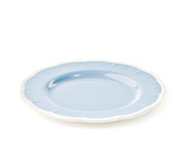 Piatto Dessert in Melamina bicolore set da 6 pezzi Linea FLORA Diametro Ø21x h1.6 cm realizzati con decoro BPA Free design Romantico floreale Celeste Polvere celeste