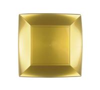 Piatto Dessert Quadrato Riutilizzabile Oro 18cm - 8pz