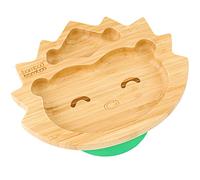 Piatto di Bambù con Ventosa per Neonati - Piatto di Bambù per Bambini, Non Tossico, Naturale, Che Rimane Freddo al Tatto Durante il Baby-Led Weaning (Hedgehog) Verde