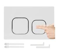 Piatto di comando per WC, compatibile con Geberit Sigma, UP300 e UP320, Doppio sciacquo 243 × 162 mm, completo di set astina di scarco e telaio di installazione (Bianco)