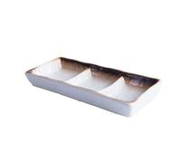 Piatto di Condimento Ceramico Bianco 20,3x9x2,6cm per casa | Facile da Pulire, Resistente Agli Acidi, per Dessert, Fette di Limone e Snack in Festa
