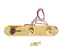 Piatto di controllo della chitarra Grcfumo, accessori di sostituzione del circuito in metallo a tre vie per tutti i tipi di chitarra (Gold)