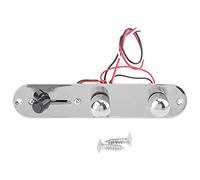 Piatto di controllo della chitarra Grcfumo, accessori di sostituzione del circuito in metallo a tre vie per tutti i tipi di chitarra (Silver)