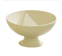 Piatto di frutta con piede, supporto per dessert in plastica, porta caramelle rotondo, per bancone da cucina, decorazione da tavolo (crema)
