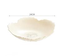 Piatto di frutta di alto valore di stile cremoso forma di petalo con stampa di cuccioli Vassoio decorativo per cucina soggiorno piatto da tavola senza BPA per dessert di frutta