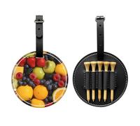 Piatto di frutta fresca con gocce d'acqua, borsa portaoggetti per tee da golf, solo per uomini, materiale PU resistente, facile da trasportare, migliora l'esperienza di golf