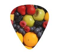 Piatto di frutta fresca con gocce d'acqua Plettri per chitarra di dimensioni sottili, medie e spesse, set da 12 pezzi, adatto per chitarra elettrica e strumenti vari
