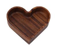 Piatto di frutta, piatto di frutta in noce Legno in legno Vernello Elegante liscio a testreme liscio Multi funzionale da dadi da dadi dessert da da utensili da arredamento (En forma de corazón)