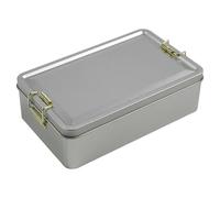 Piatto di inchiostro RectanGULAR STORAGE TIN WITH LID for COOKIES TEA and SNOWFLAKE PASTRIES METAL CONTAINER KEEPS FOOD FRESH LONGER (L)