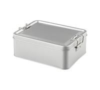 Piatto di inchiostro RectanGULAR STORAGE TIN WITH LID for COOKIES TEA and SNOWFLAKE PASTRIES METAL CONTAINER KEEPS FOOD FRESH LONGER (M)