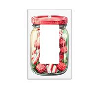 Piatto di protezione per interruttore a forma di barattolo di caramelle, decorazione da parete di Natale, rosso e bianco, decorazione da parete per vacanze invernali per casa, cucina, dimensioni