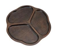Piatto di Snack Ebano, Vassoio in Legno Sezionale con Manici - 10,2 Pollici, Piatto di Chip e Tuffo, Pezzo di Arredamento per la Casa per Tavolino, Colazione a Letto, Display a (stile 1)