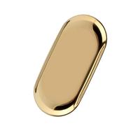 Piatto di stoccaggio in acciaio inossidabile Nordic Asciugamano gioielli cosmetici torta piatto di frutta per ufficio casa scrivanie(Golden S, 180 × 80 mm)