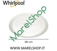 Piatto Diametro 28 cm per Forno Microonde Whirlpool Ignis Bauknecht MWH2524B