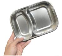 Piatto Diviso Acciaio 22cm per sicuro Bambini Piatto Diviso Acciaio | Acciaio , per sicuro per bambini, design panda carino, 2 scomparti separati, lavabile in lavastoviglie