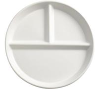 Piatto diviso in 3 sezioni e 4 colori, Piatti in ceramica da 8 pollici per alimenti Piatti per insalata Piatti per stoviglie Piatto da portata Adatto al microonde, Bianco, 1 pezzo