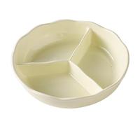 Piatto diviso per adulti, riutilizzabile, in ceramica, con 3 scomparti, adatto al microonde e alla lavastoviglie, vassoio per il controllo delle porzioni da 20,3 cm