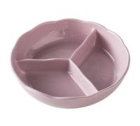 Piatto diviso per adulti, vassoio da portata riutilizzabile in ceramica con 3 scomparti, adatto al microonde e alla lavastoviglie, vassoio per il controllo delle porzioni da 20,3 cm