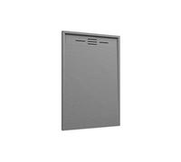 Piatto Doccia 70x120 Grigio Effetto Pietra Mod. Spanios Rettangolare in Vetroresina SMC Riducibile Piletta Inclusa e Cover In Tono Parama