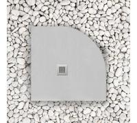 Piatto Doccia 80x80 cm Semicircolare Line Extra Slim Grigio Perla In Resina Sintetica e Polvere Di Marmo Con Piletta In Omaggio