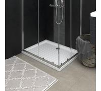 Piatto doccia 90 x 70 x 4 cm, bianco, in ABS antigraffio e antimacchia, con superficie antiscivolo e soglia bassa per una facile entrata e uscita