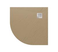 Piatto Doccia 90x90x2,6 CM Semicircolare Tortora Effetto Pietra mod. Blend