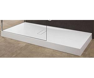 Piatto Doccia Appoggio Pavimento Casa Novellini Custom Bianco Dimensione Misura 100x80 Spessore Altezza 12 cm Piletta Scarico Inclusa Rialzato Stabile Resistente Alto Lastra Acrilico Pannello Zona