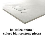 PIATTO DOCCIA IN SMC EFFETTO PIETRA H 2.6 CM CON PILETTA INCLUSA, 70-140 Bianco