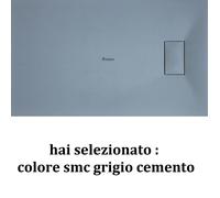 Piatto Doccia H.2,6 cm In Vetro-resina SMC Effetto Pietra Stone Ardesia Piletta Doccia Inclusa (70x90 h 2.6cm, Grigio)