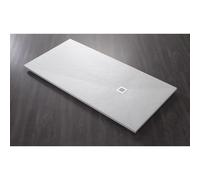 Piatto doccia effetto pietra bianco marmoresina h.3 cm c/piletta di scarico ø90