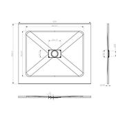Piatto Doccia H.2,6 cm In Vetro-resina SMC Effetto Pietra Stone Ardesia Piletta Doccia Inclusa (100x120 h 2.6cm, Bianco)