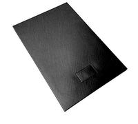 Piatto Doccia H.2,6 cm In Vetro-resina SMC Effetto Pietra Stone Ardesia Piletta Doccia Inclusa (80x120 h 2.6cm, Antracite)
