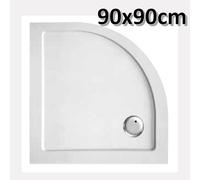Piatto doccia in acrilico 90x90 cm angolare curvo - ultra piatto altezza 3,5 cm