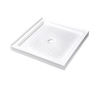 Piatto doccia in acrilico ispessito per camper, base quadrata testurizzata antiscivolo con scarico centrale per rinnovamento del bagno, 90 x 90 cm (35 x 35), design moderno e durevole