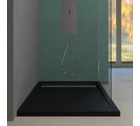 Piatto Doccia In Marmo Resina Arial Antracite H 4 centimetri Ix Box Shower - CONFEZIONE: 1 pz., Dimensione: 120x80xH4 cm