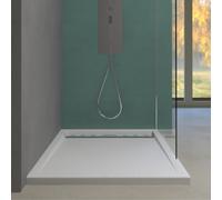 Piatto Doccia In Marmo Resina Arial Colore Bianco H 4 centimetri Ix Box Shower - CONFEZIONE: 1 pz., Dimensione: 120x80xH4 cm