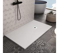 Piatto doccia in marmo resina Bianco pietra cemento PLUS - 100x200