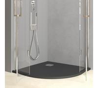 Piatto Doccia In Marmo Resina Gaia Forma Curva H 35 millimetri Ix Box Shower - CONFEZIONE: 1 pz., Colore: Antracite, Dimensione: 90x90xH3,5 cm