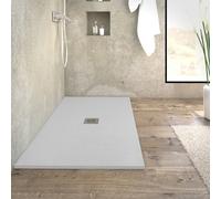 Piatto Doccia In Marmo Resina Greta Colore Bianco H 25-30 mm Ix Box Shower - CONFEZIONE: 1 pz., Dimensione: 200x80xH3 cm