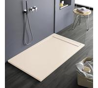 piatto doccia in mineralmarmo color crema, 3 cm., effetto pietra ardesia, antiscivolo, Lisbona (70x170)