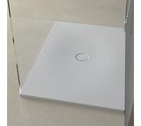 Piatto Doccia In Porcellana Flat Colore Bianco Cotone Opaco H 3 cm Ix Box Shower - CONFEZIONE: 1 pz., Dimensione: 200x80xH3 cm