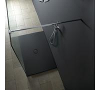 Piatto Doccia In Porcellana Flat Colore Nero Carbone Opaco H 3 cm Ix Box Shower - CONFEZIONE: 1 pz., Dimensione: 200x80xH3 cm