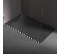 Piatto doccia in resina 70x160 cm effetto pietra colore nero CUBA