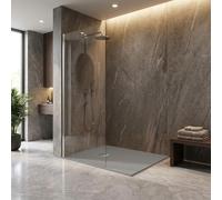 Piatto doccia in resina colore cemento 75x140 cm con griglia e piletta - Showey