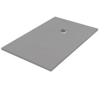 Piatto doccia in resina colore cemento 80x90 cm con griglia e piletta - Showey