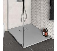 Piatto doccia in Resina, disponibile in diverse misure, design ultraslim con effetto pietra serie Agorà (70x100, Grigio)