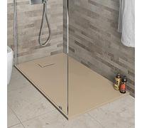 Piatto doccia in Resina, disponibile in diverse misure, design ultraslim con effetto pietra serie Agorà (80x120, Tortora)