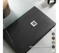 Piatto doccia in resina effetto ardesia 70X80 cm Rocky Easy : Colore - Antracite