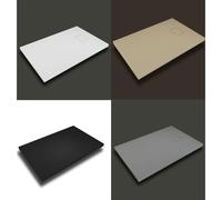 Piatto Doccia H.2,6 cm In Vetro-resina SMC Effetto Pietra Stone Ardesia Piletta Doccia Inclusa (70x90 h 2.6cm, Grigio)